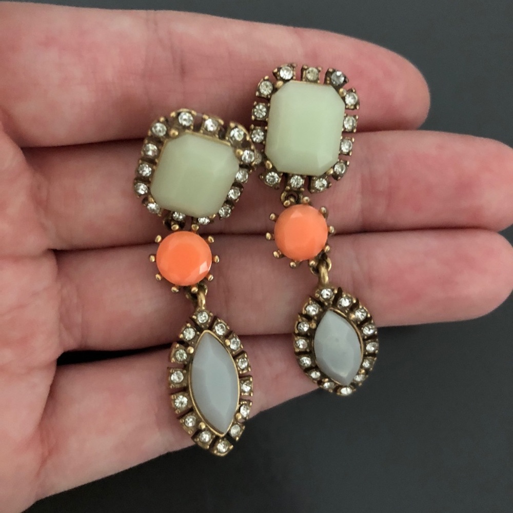 J. Crew Sparkly Multicolor Statement Earrings - Picture 3 of 3